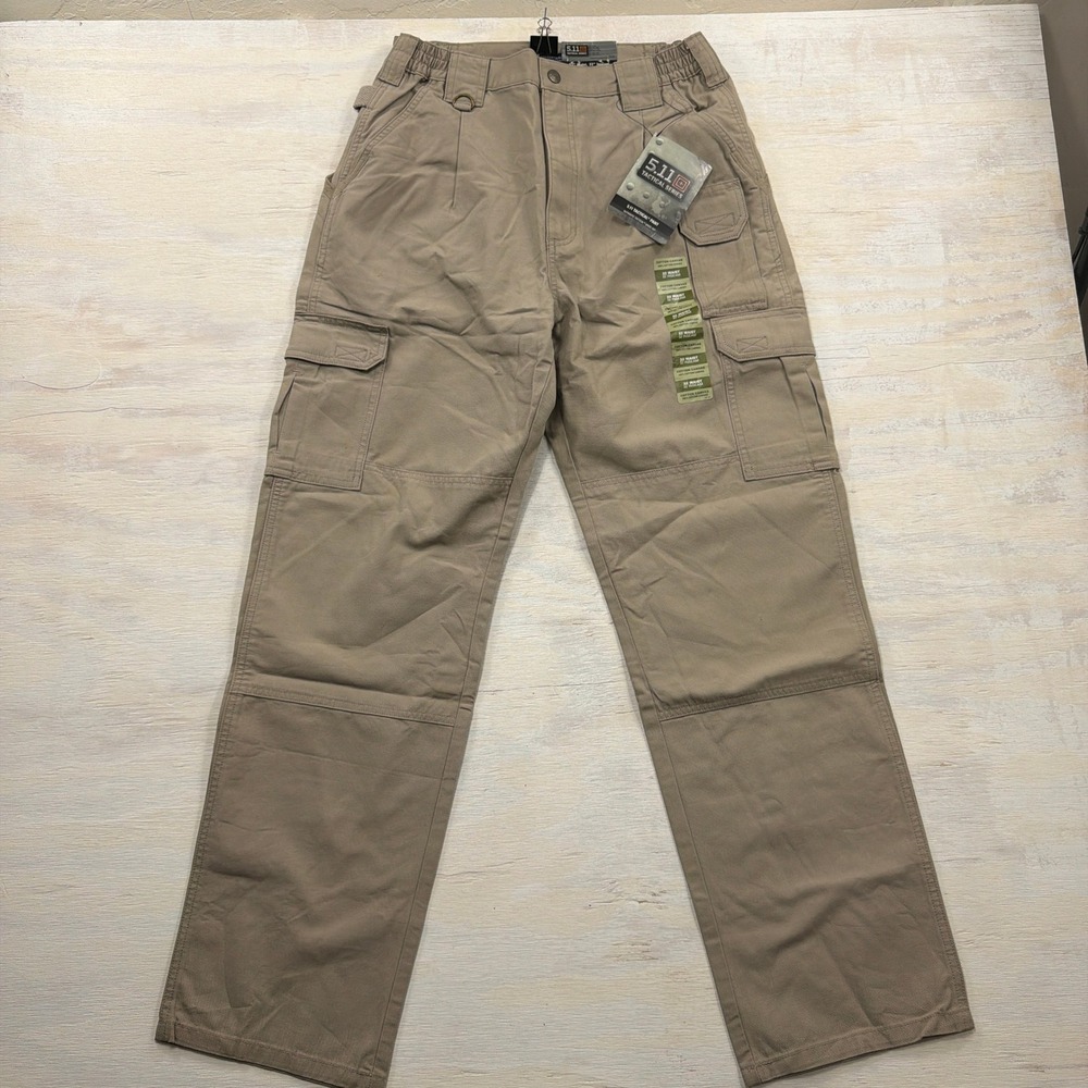 5.11 Tactical Pant 74251 32x32 Cotton Canvas Cargo Pockets Khaki Tan Mens NWT